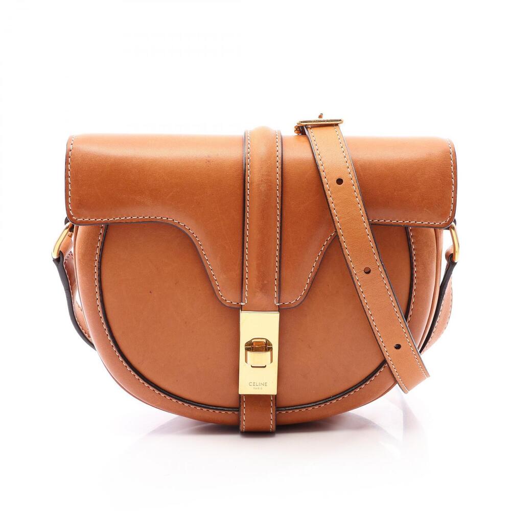 Celine Besace Shoulder Bag Leather Brown
